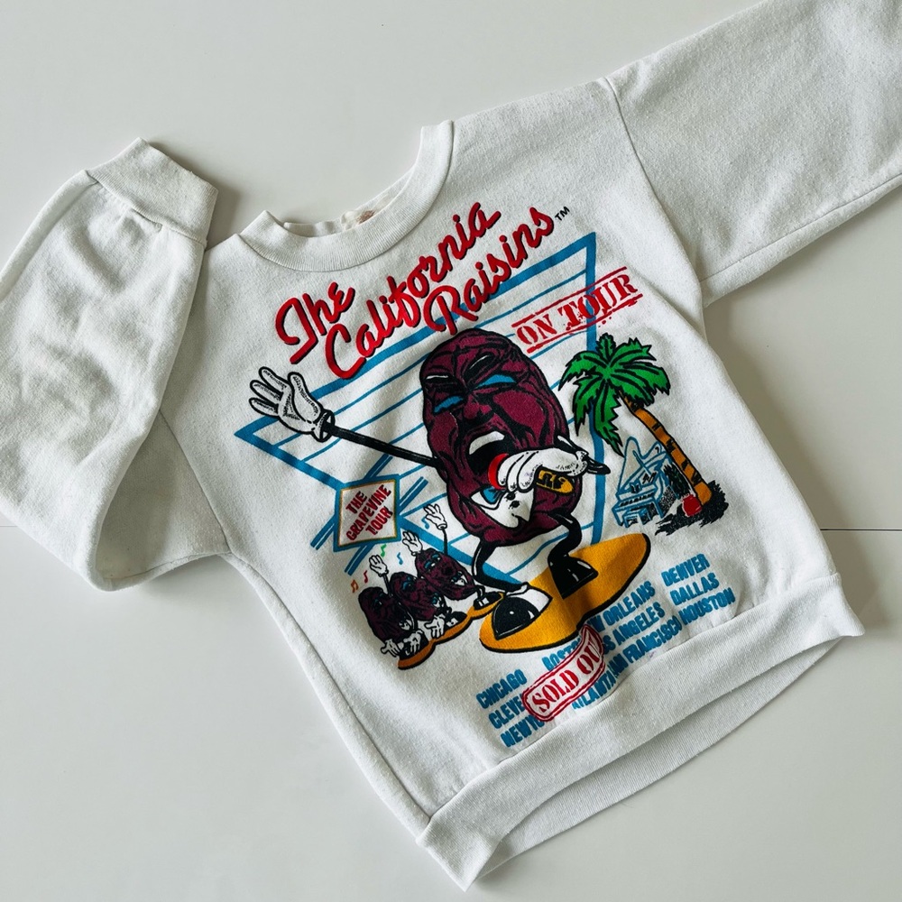 Vintage Kids White California Raisins Sweatshirt